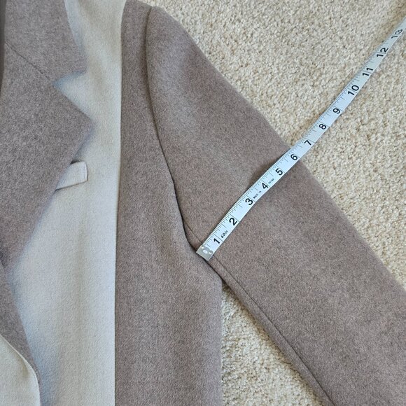 DAWN LEVY Lila two- tone colorblock wool blend coat - Picture 13 of 14